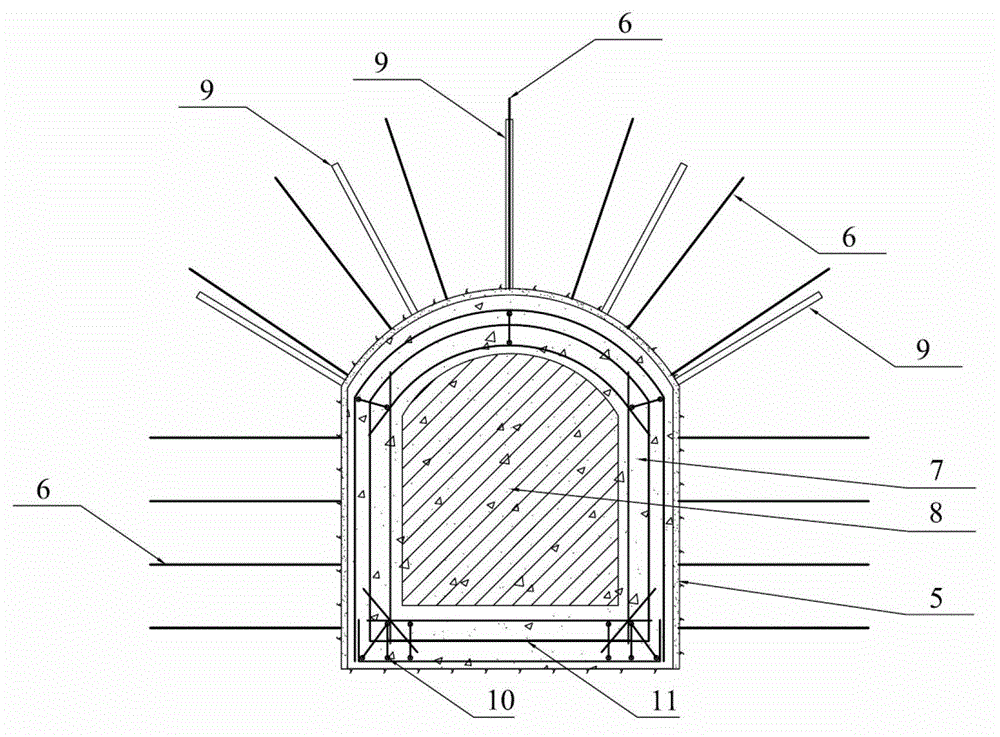 Construction method and structure for reinforcing large rock slope deep weak structural plane