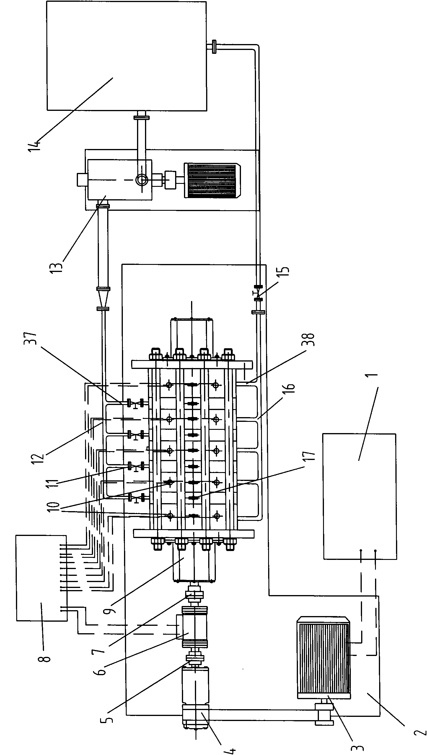 Experimental device of 'wet' rotor effect of multi-stage centrifugal pump