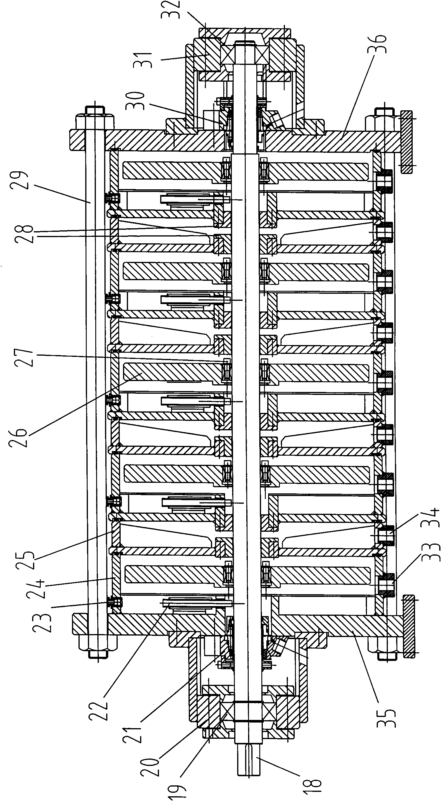 Experimental device of 'wet' rotor effect of multi-stage centrifugal pump