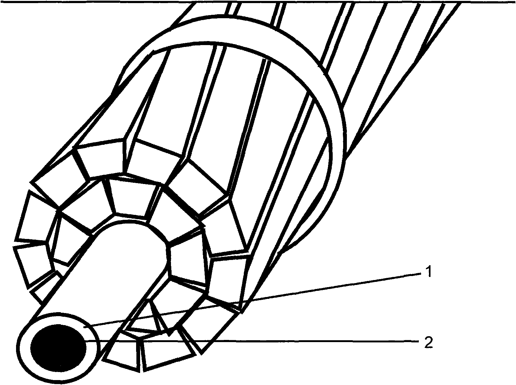 Glass fiber and carbon fiber composite core for wire of transmission line