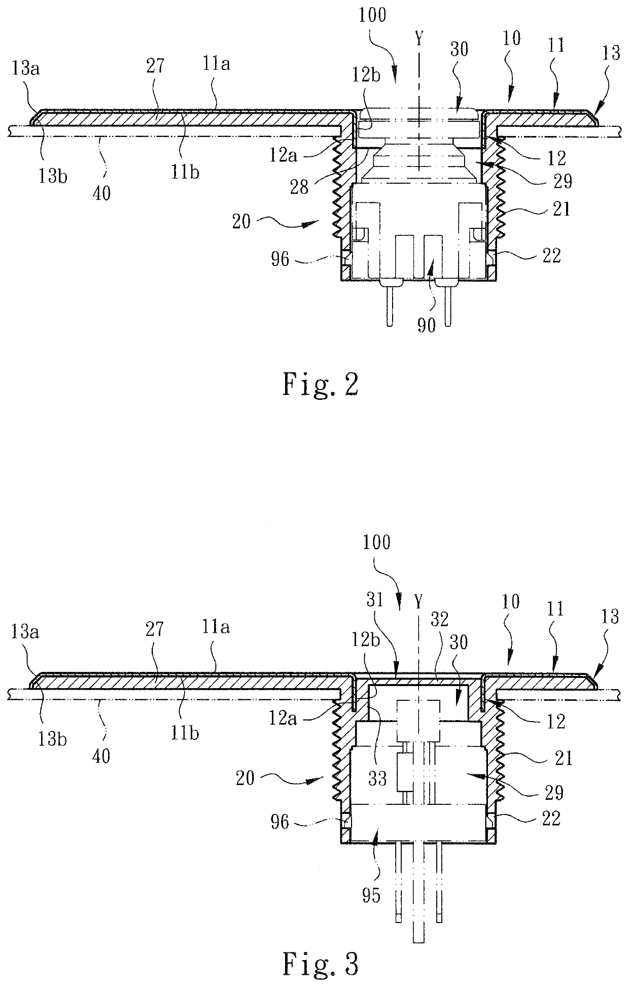 Switch seat body assembling structure