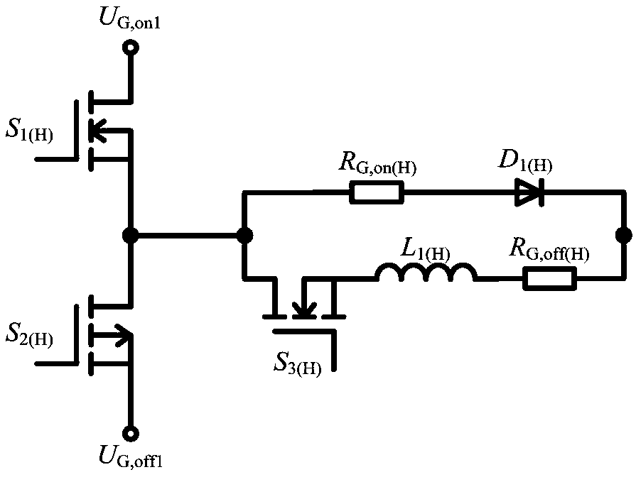 Resonant SiC MOSFET bridge arm crosstalk suppression drive circuit and control method thereof