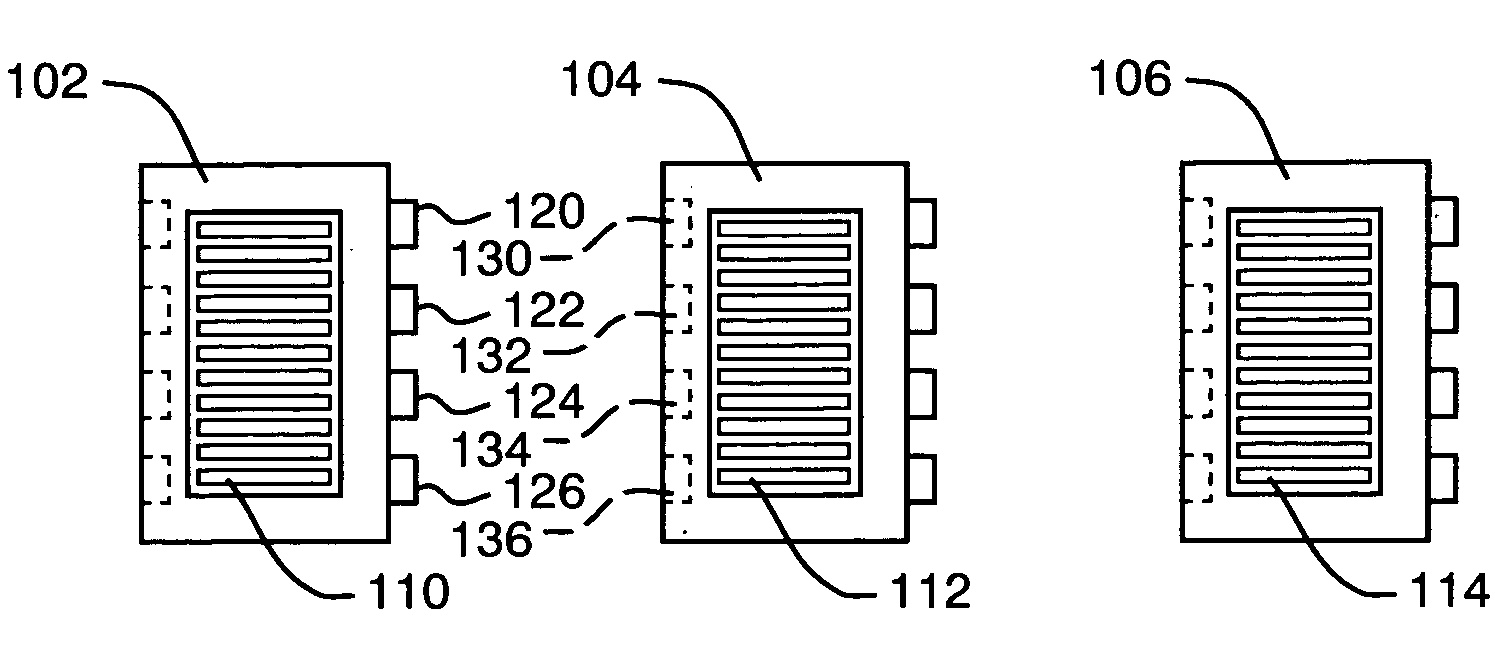 Modular connections in a DMFC array