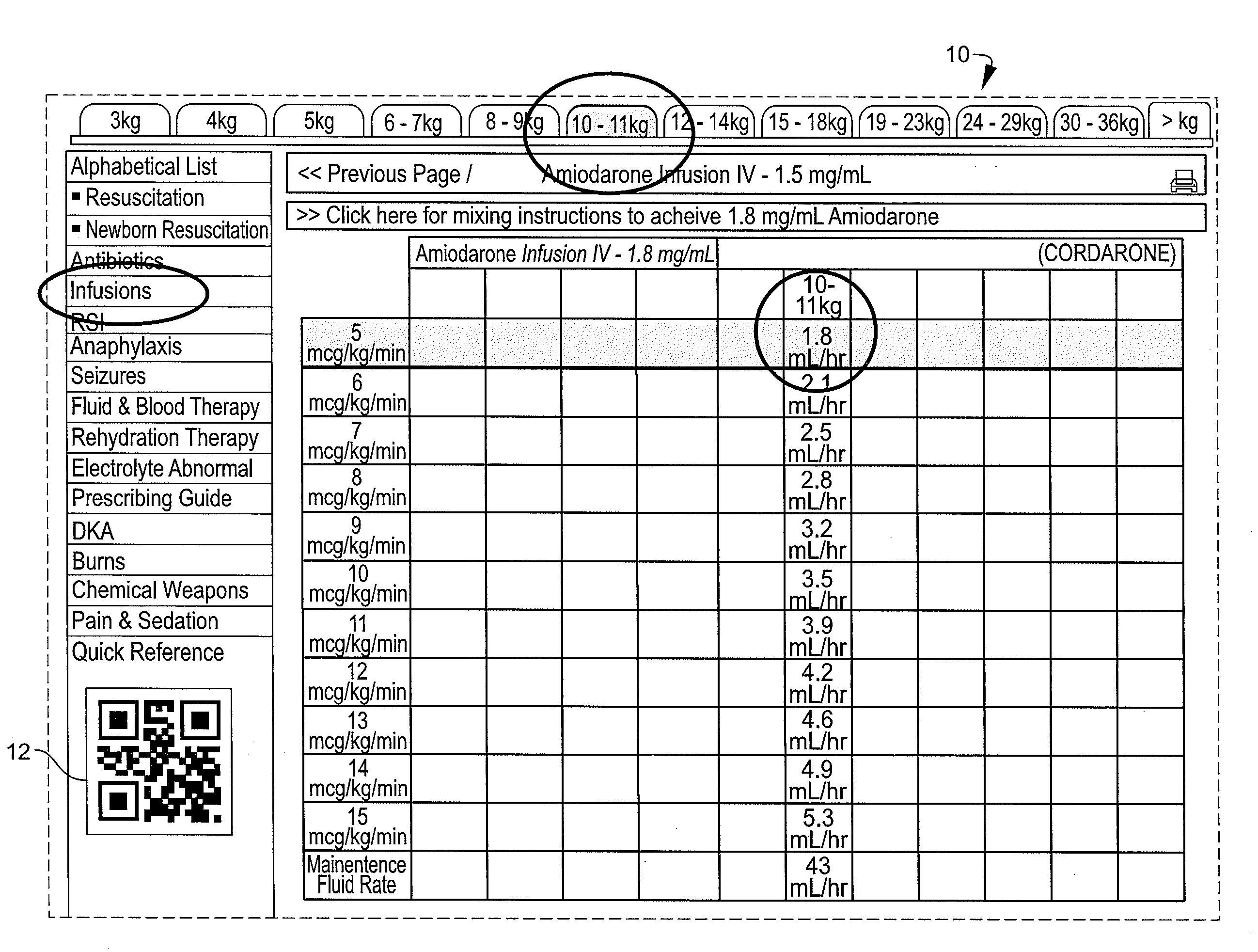 Method and Apparatus for Providing Drug Infusion Values to an Infusion Pump