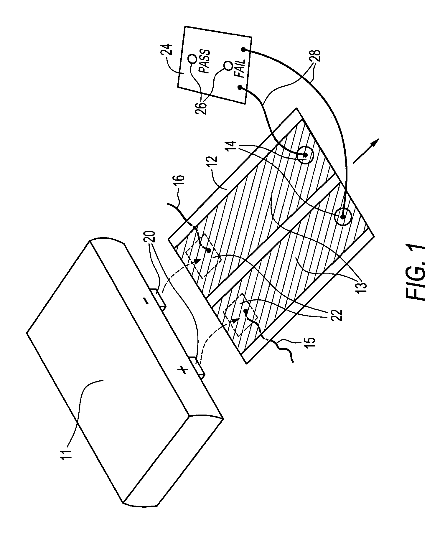 Method and assembly for evaluating the state of charge of batteries