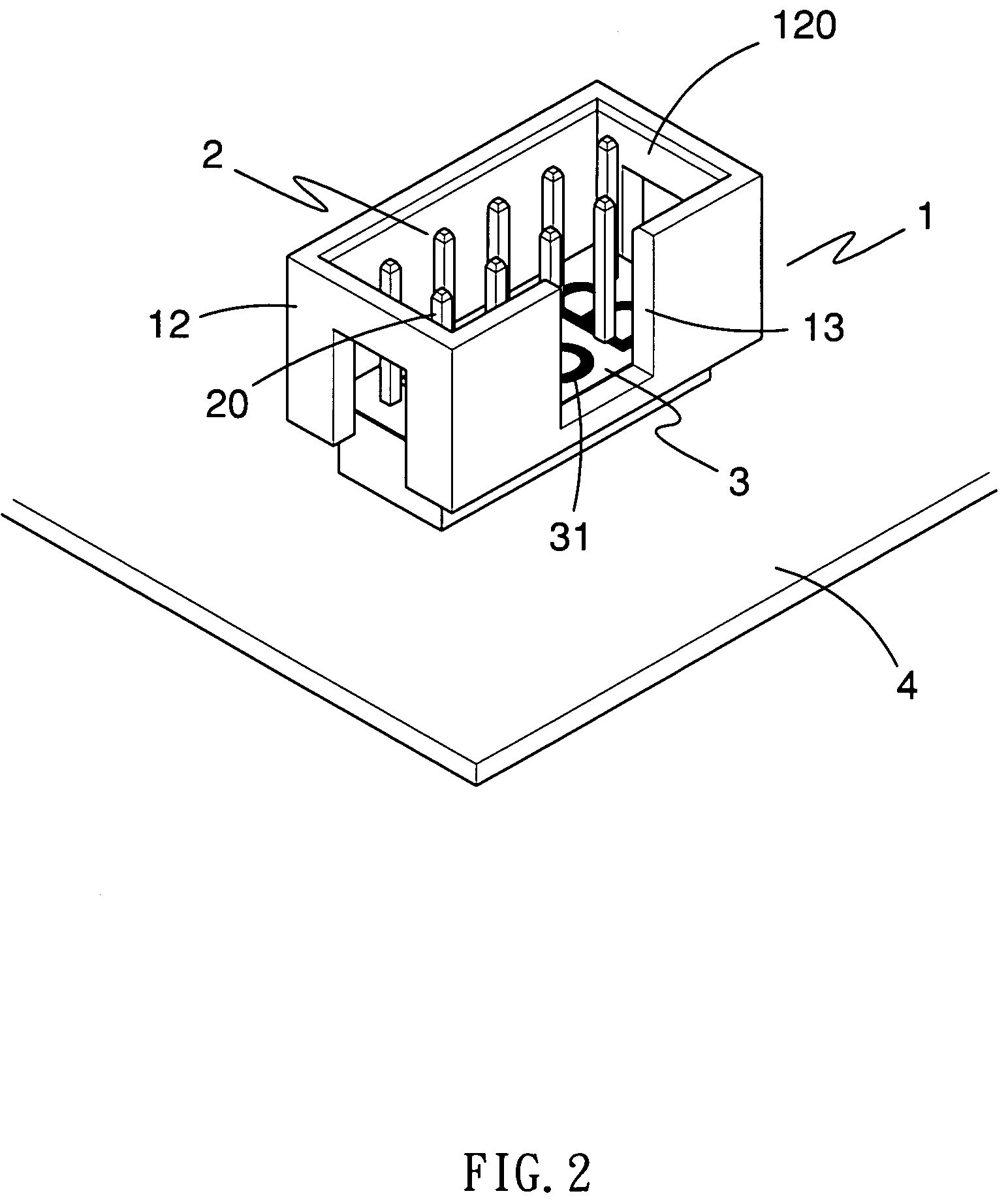 PCB connector with identifiable characters