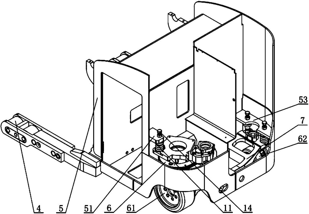 Body self-stabilizing system of forward-moving electric forklift