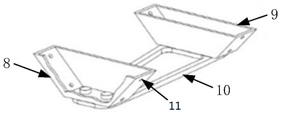 An inverted V-shaped tail connecting structure that is easy to disassemble