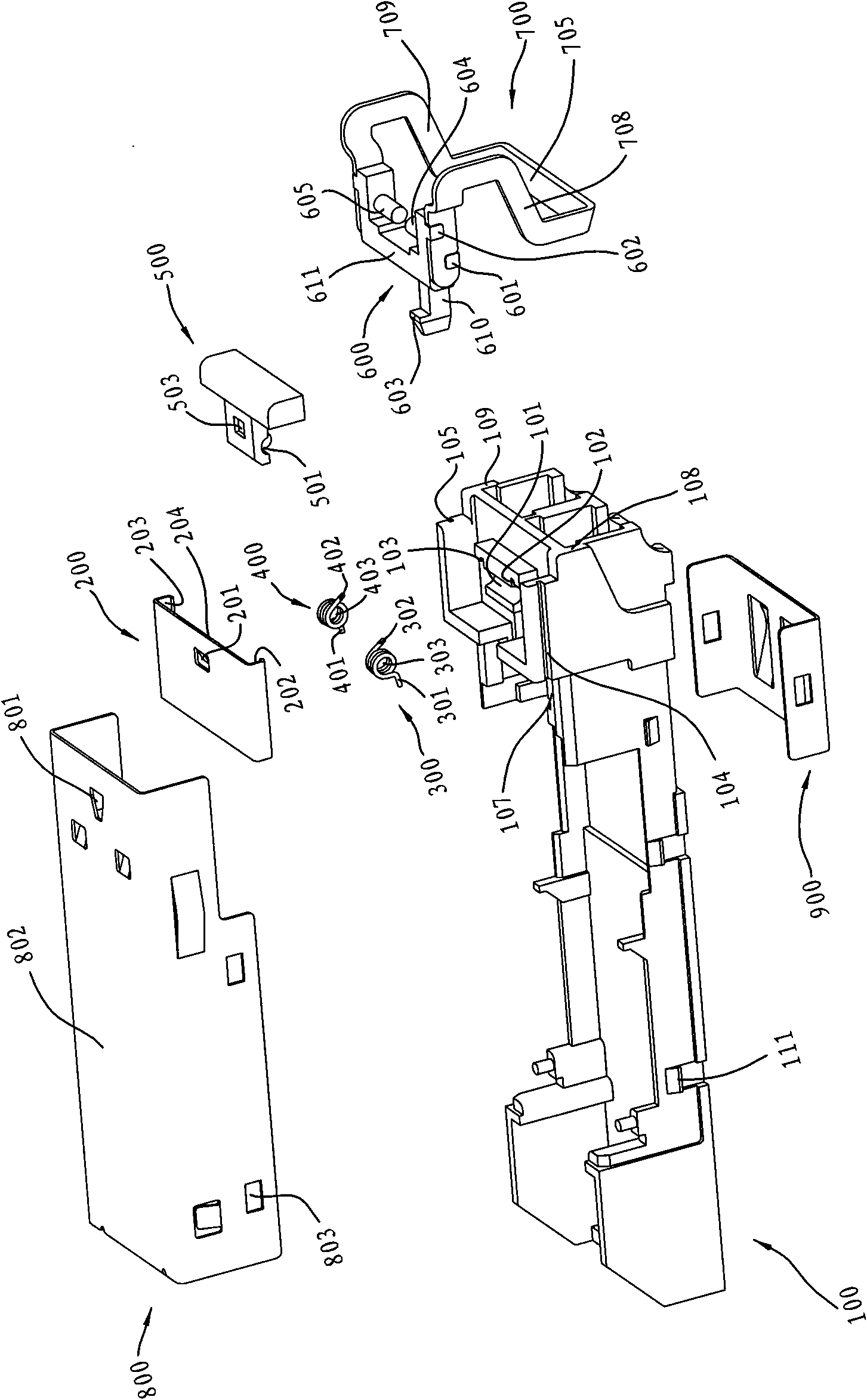 Draw-ring type unlocking device for photoelectric module