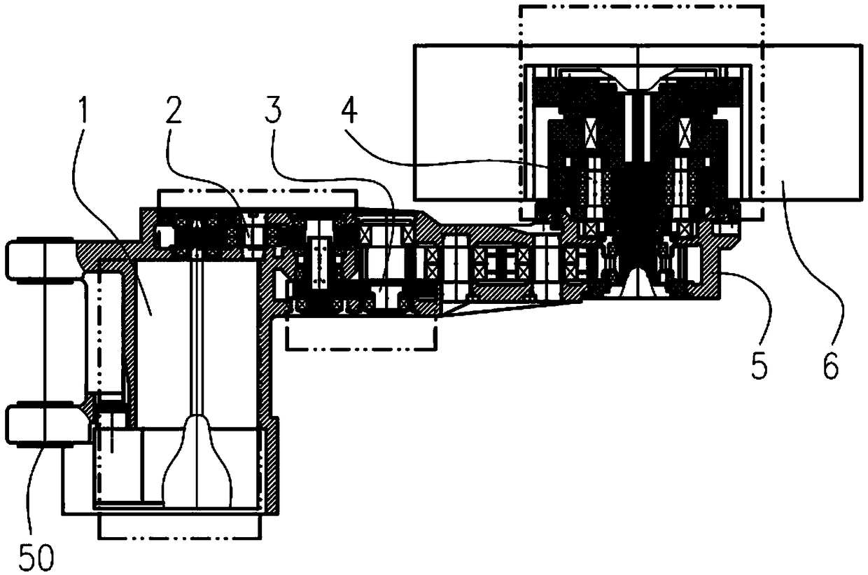 Cutting mechanism of stoping machine with large speed changing range