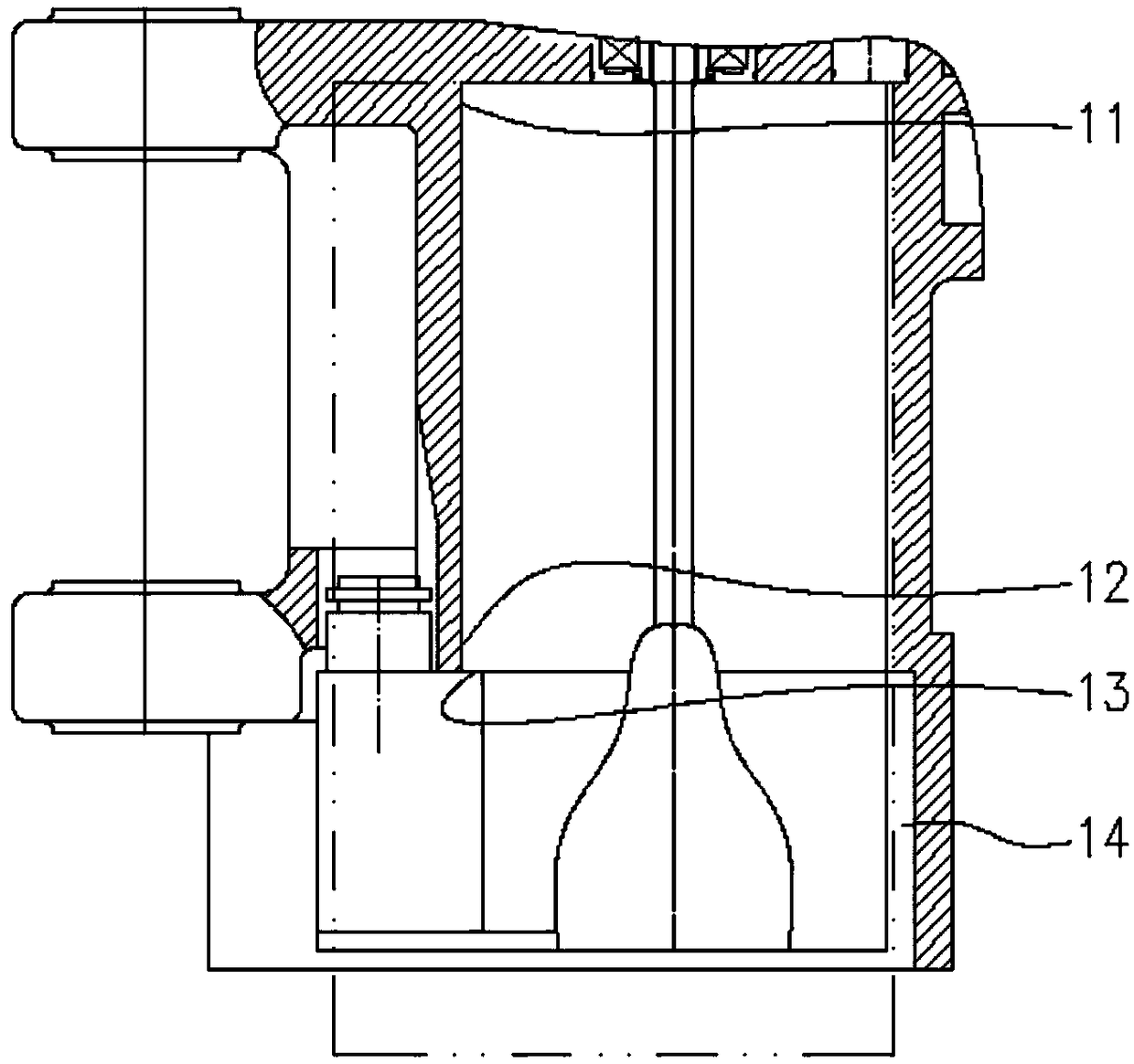 Cutting mechanism of stoping machine with large speed changing range