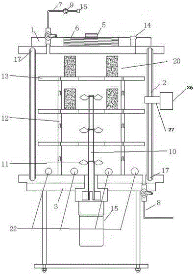 Device and method for simulating influences of drying and watering cycle action generated by water level variation of fluctuating belt of reservoir on reservoir bank slope rock masses