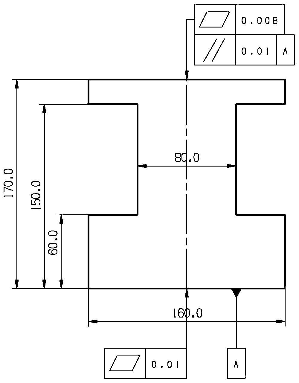 Positioning method for low-bending-moment clamping of small clamping surface of complex bracket part