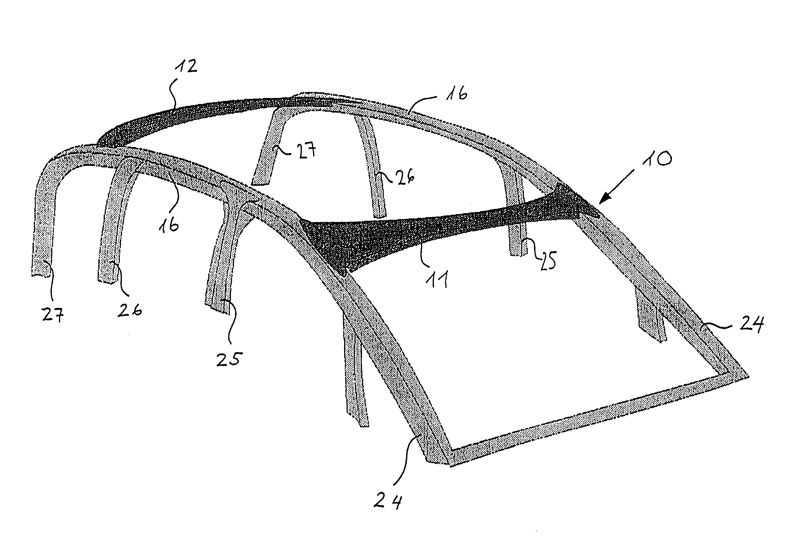 Roof unit and basic structure of road-bound vehicle