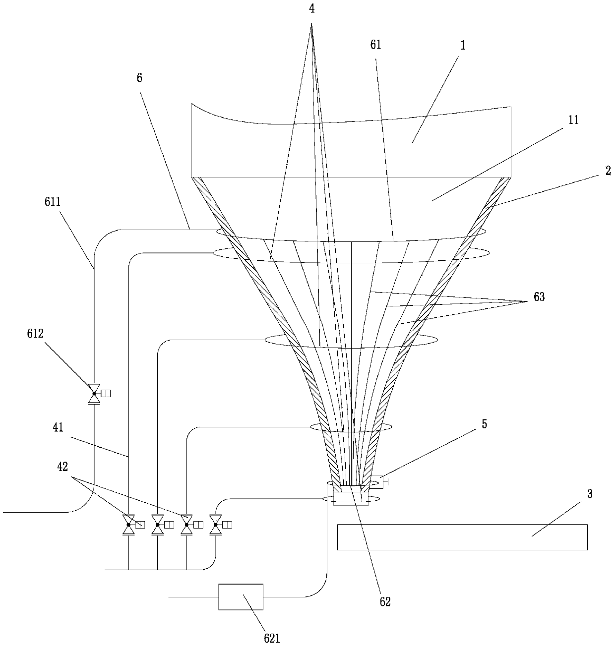 Program-controlled coal discharging device for raw coal bunker