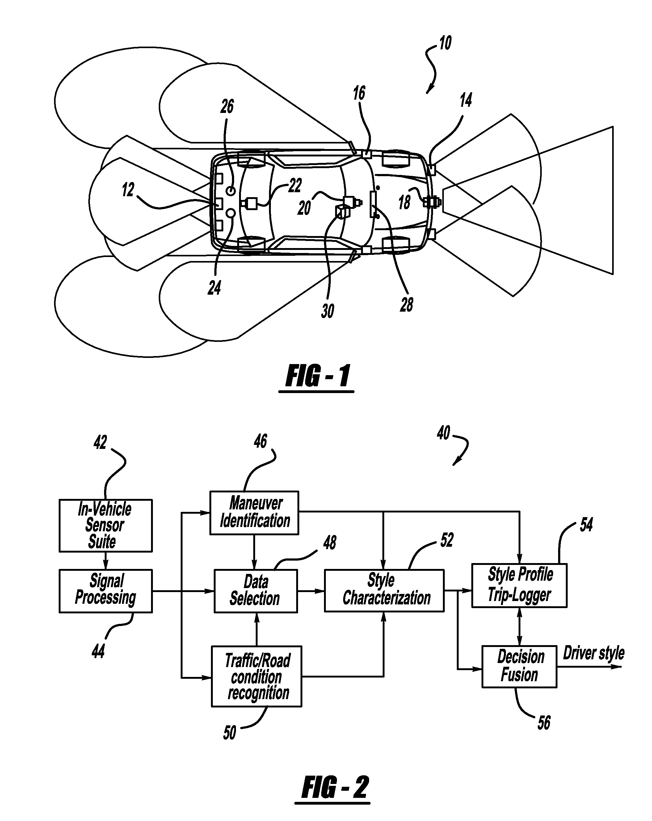 Adaptive vehicle control system with driving style recognition based on lane-change maneuvers