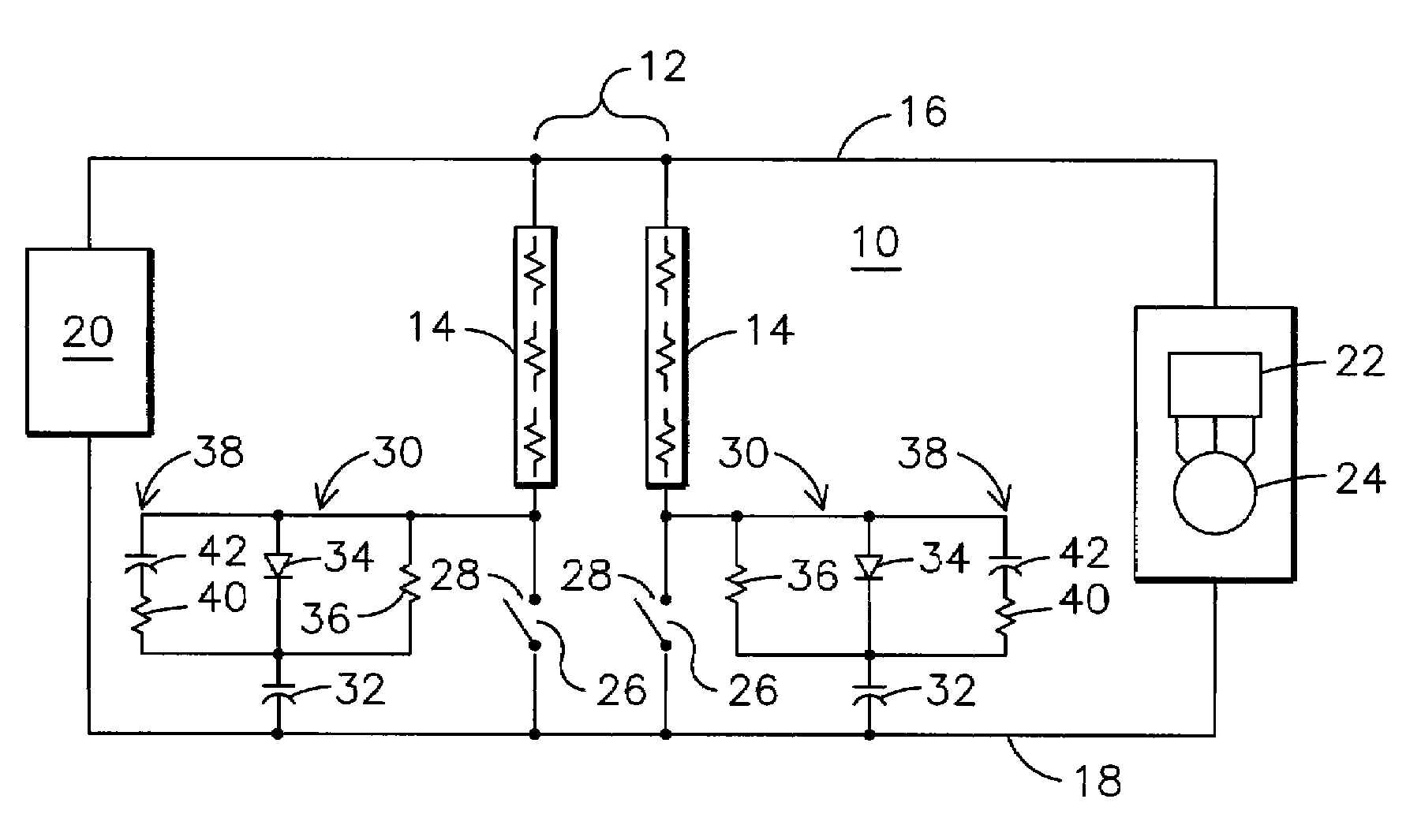 Arc suppression circuit