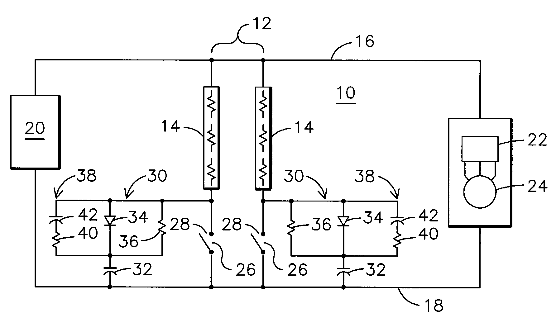 Arc suppression circuit