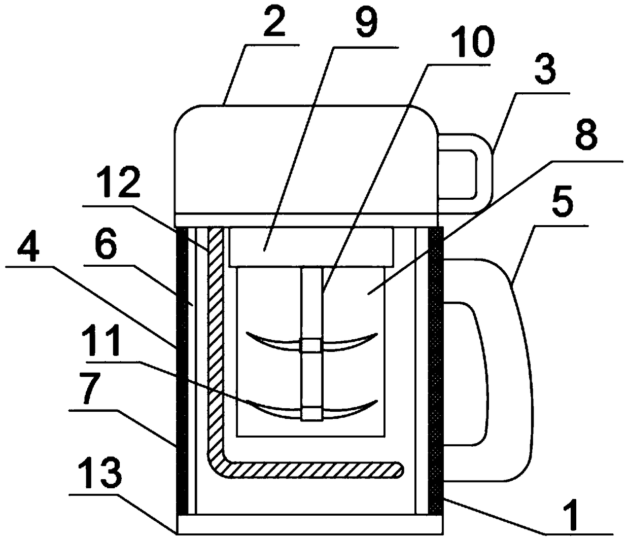 Soybean milk machine with noise silencing and shock protection