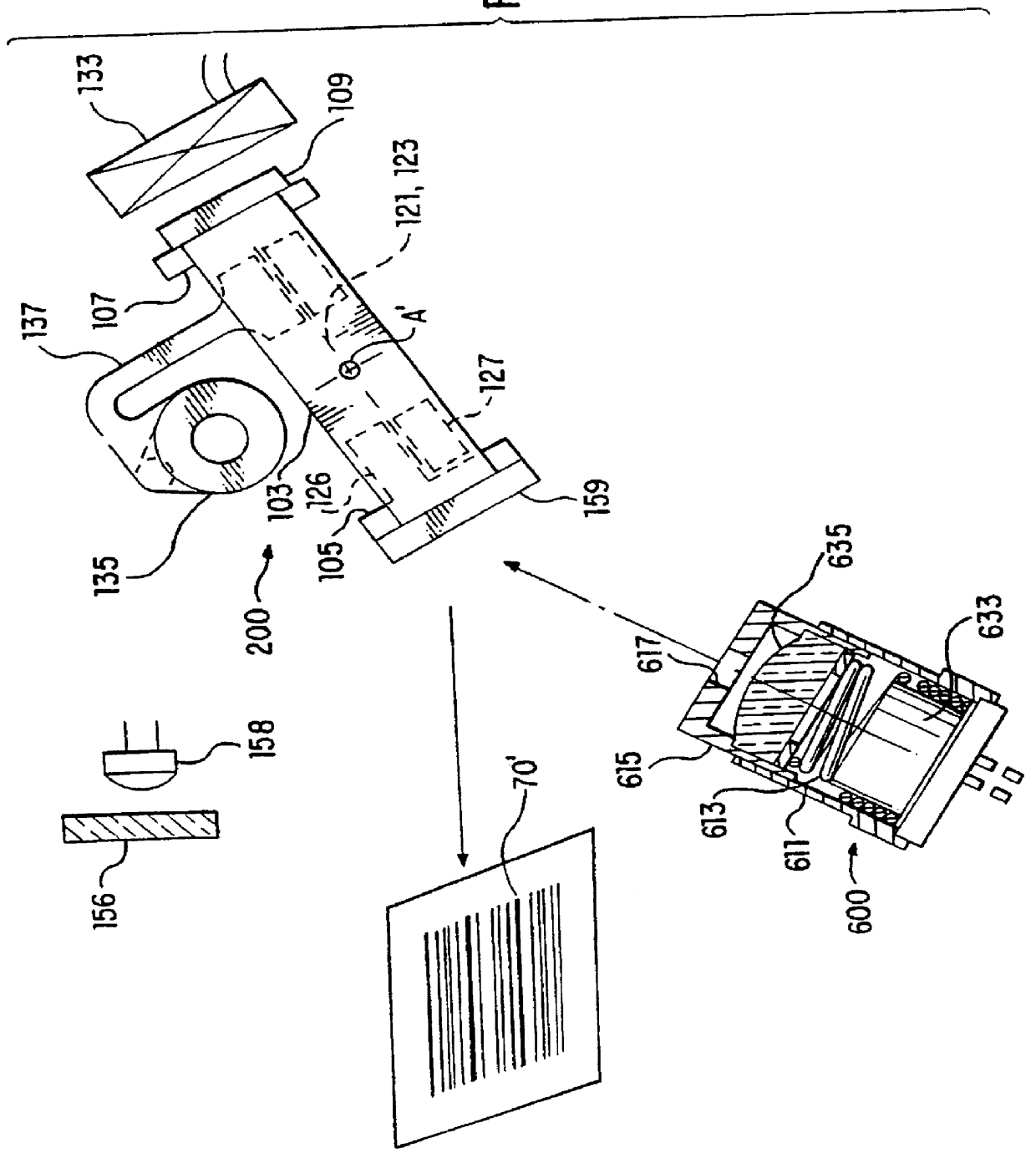 Scan module with pin stop