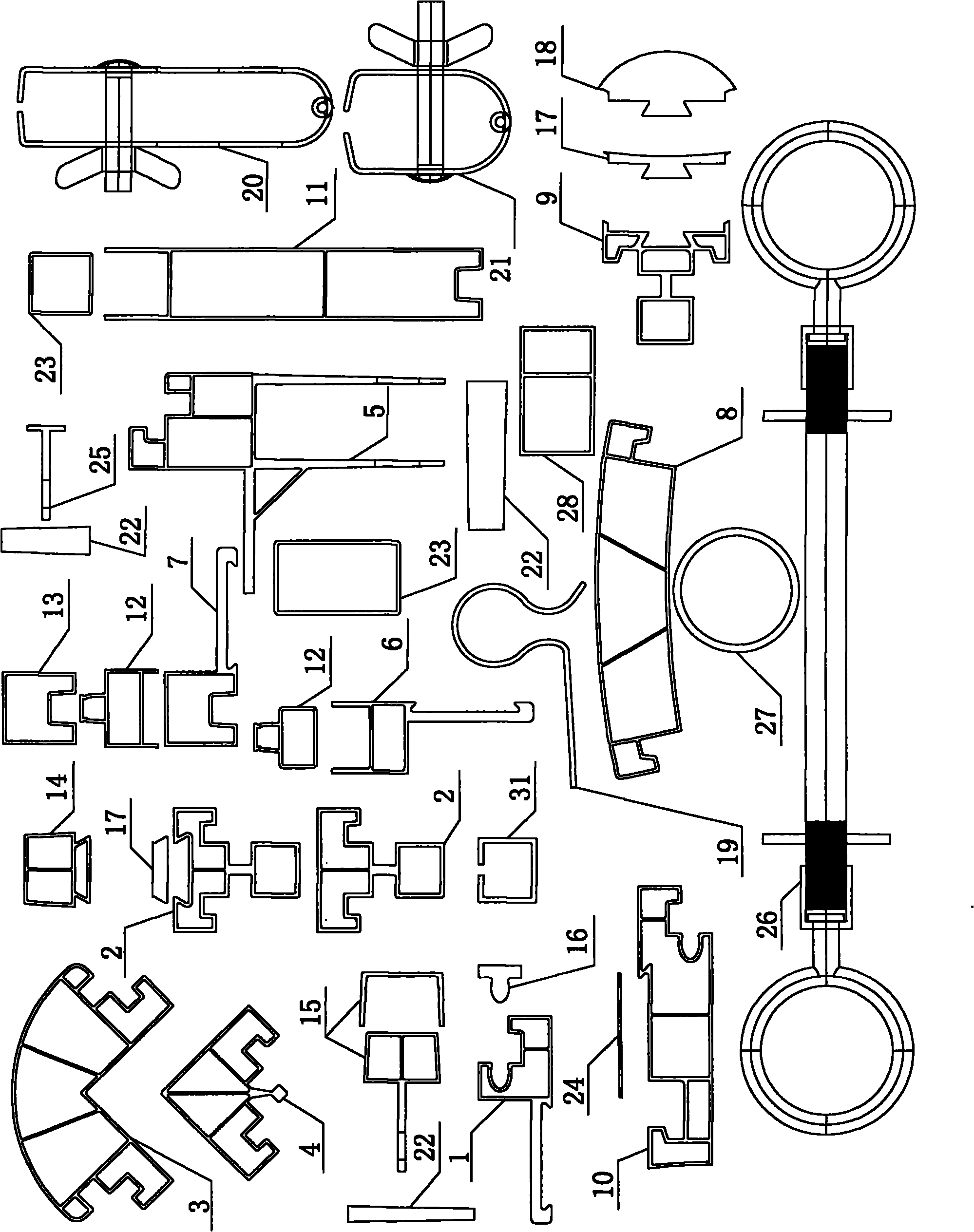 Combined type integral casting building template