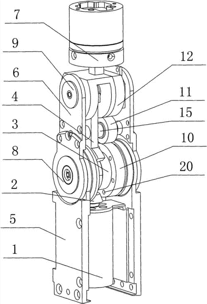 Coupling transmission mechanism of dexterous hand finger joint gear of robot