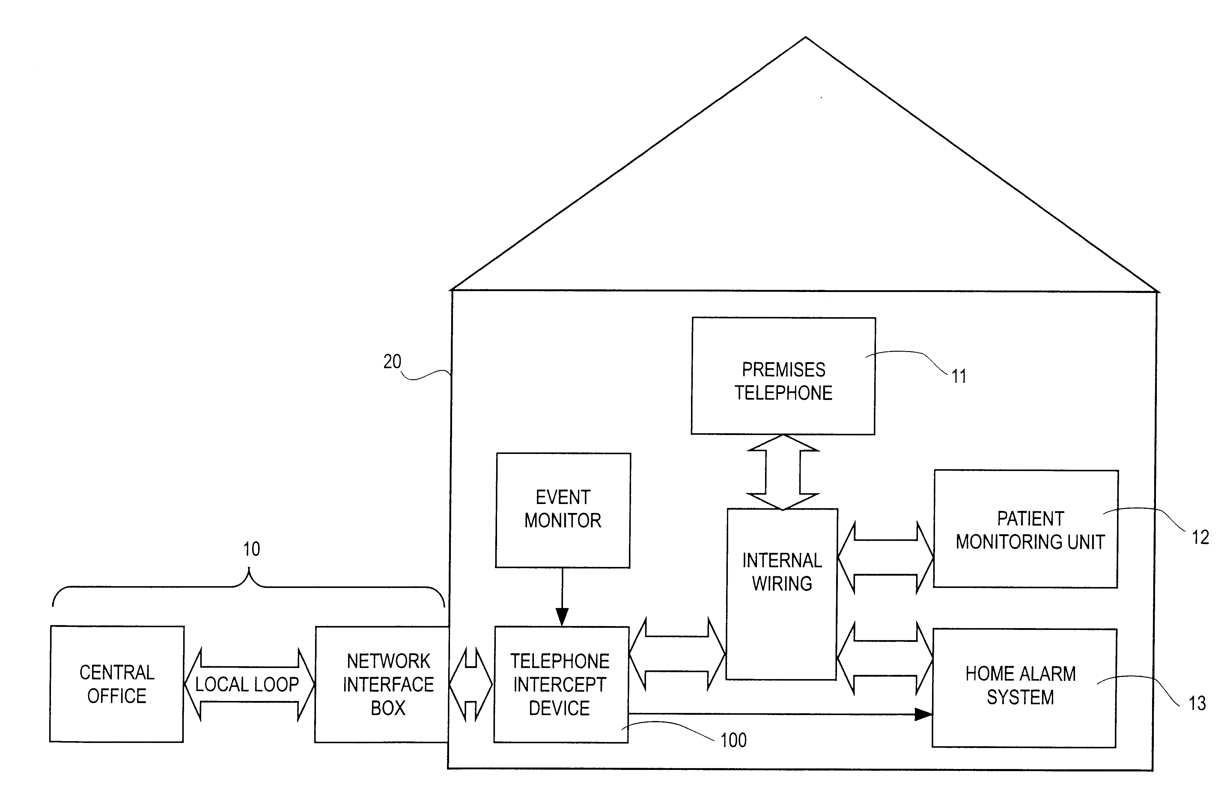 Telephone intercept apparatus and method for intercepting an outgoing telephone number