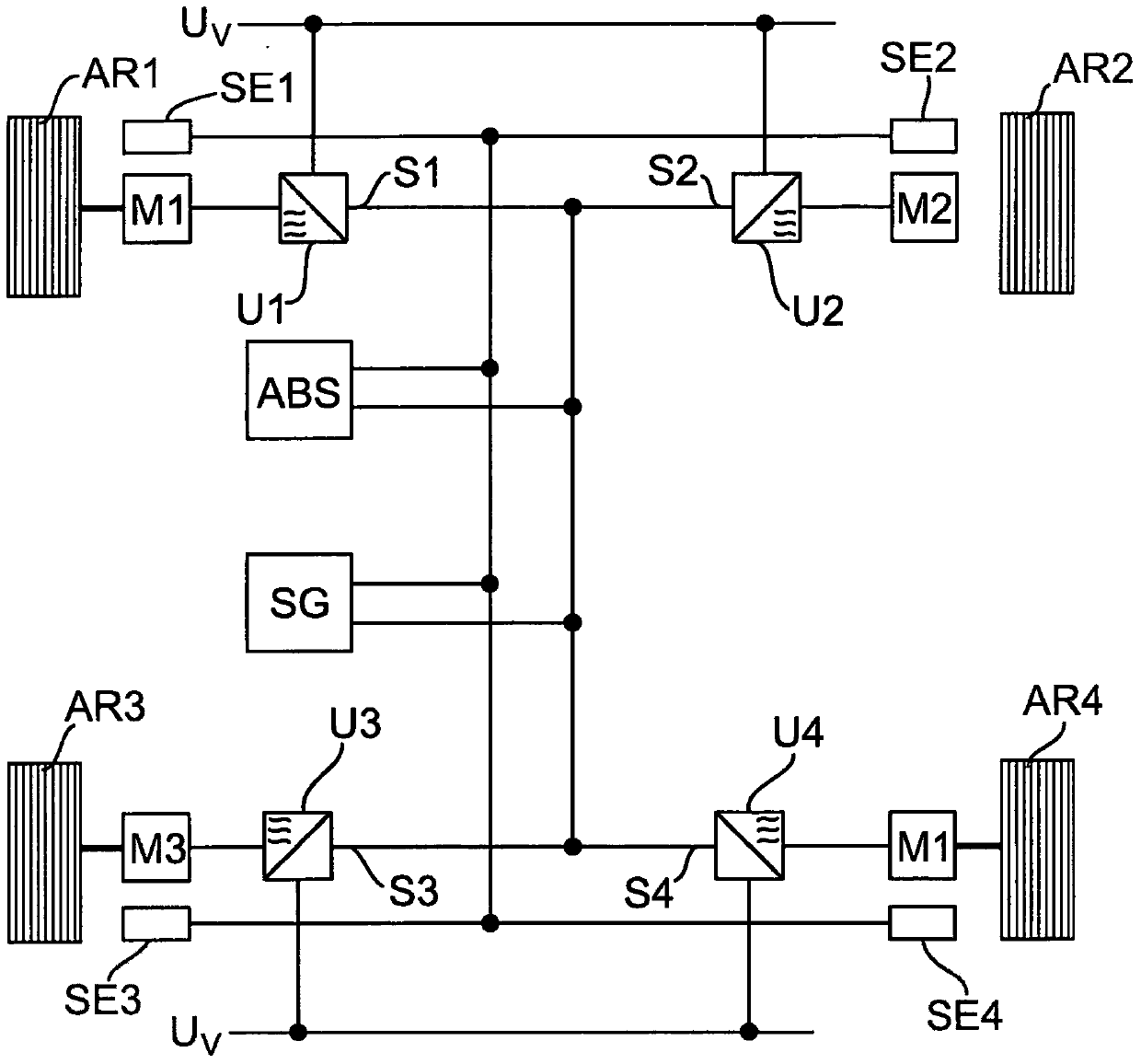 Anti-skid control device for a vehicle having an electromotive drive system