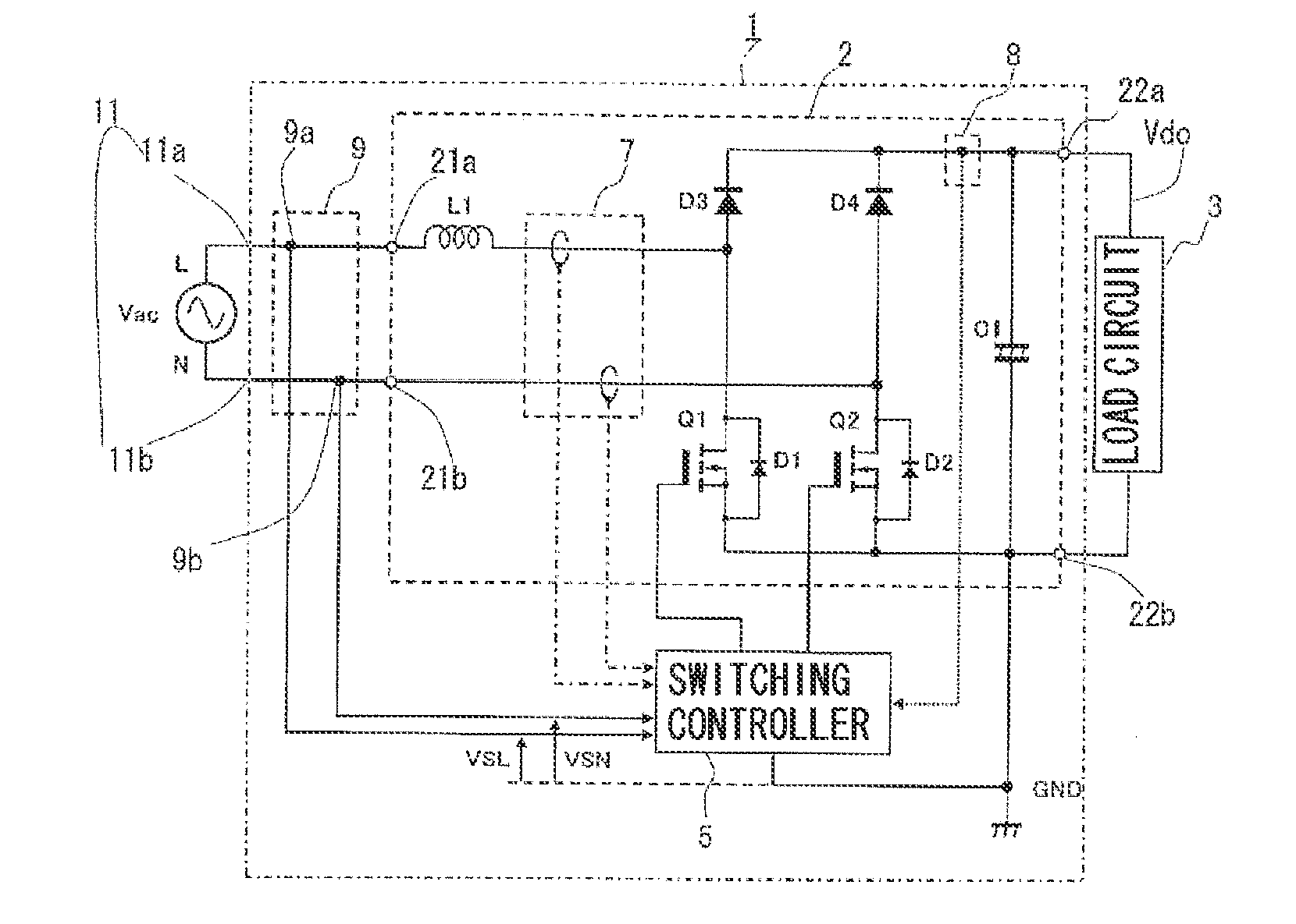 Switching Power Supply and AC Waveform Generating Method Thereof