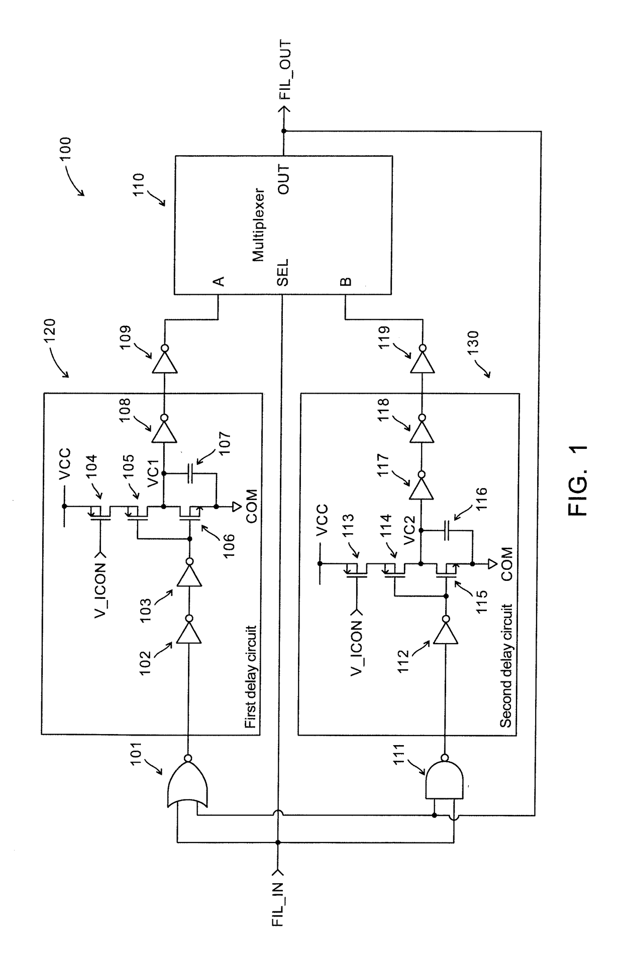 Pulse width filtering circuit