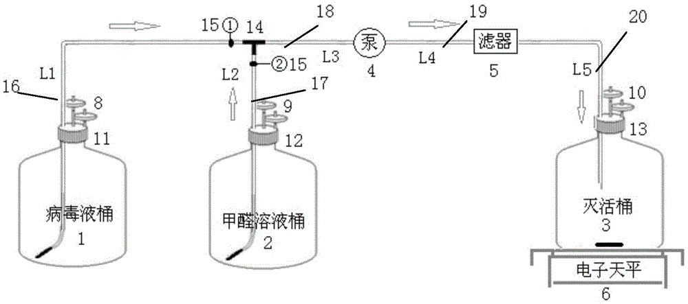 A kind of closed formaldehyde inactivated virus piping system and its application