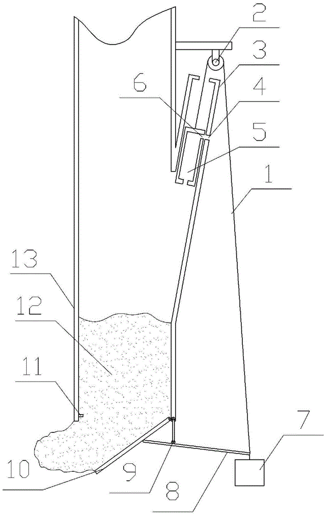 Pulse bag type dust removal self-suction ash discharging device