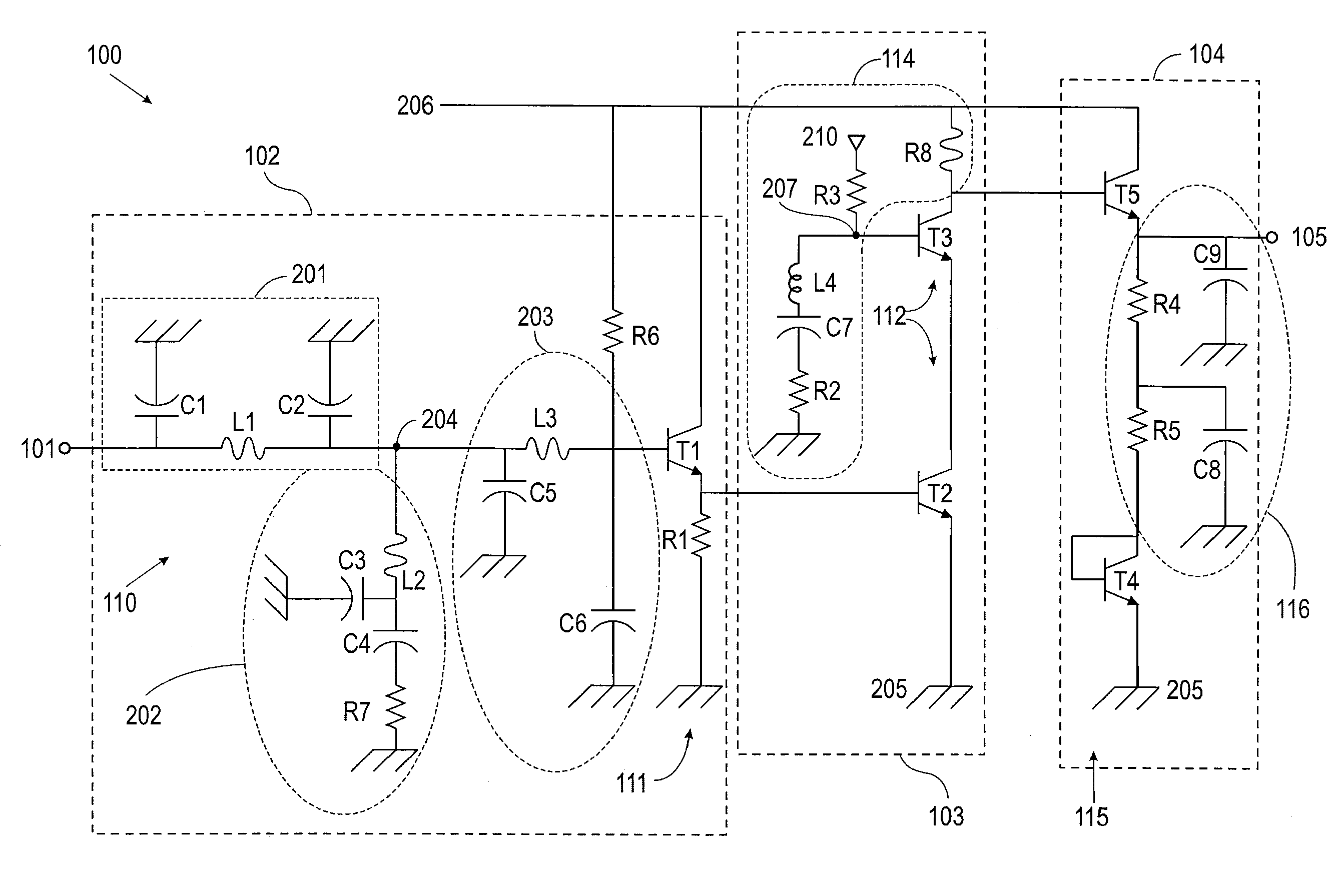 Multi-stage broadband amplifiers