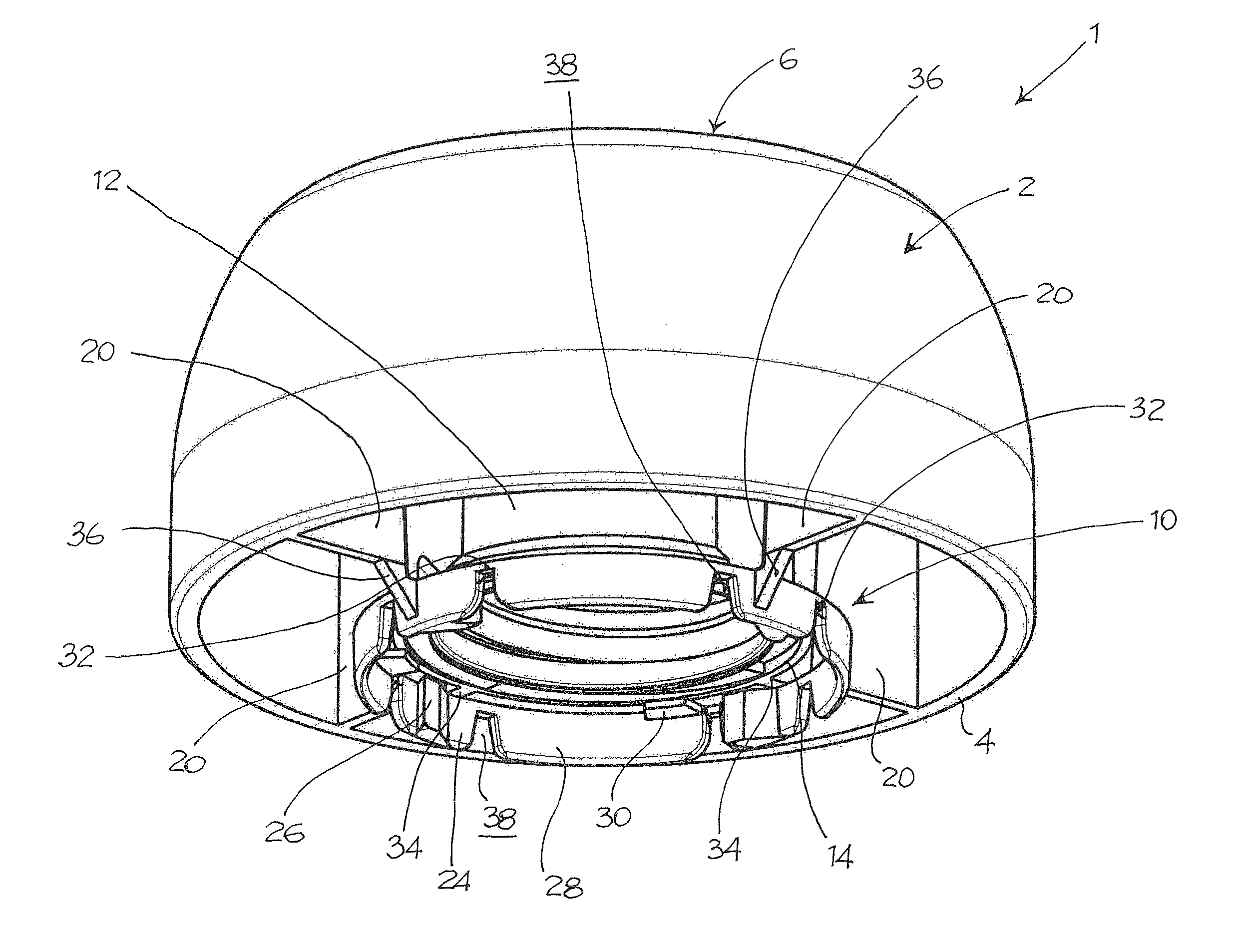 Cap for container provided with guarantee seal