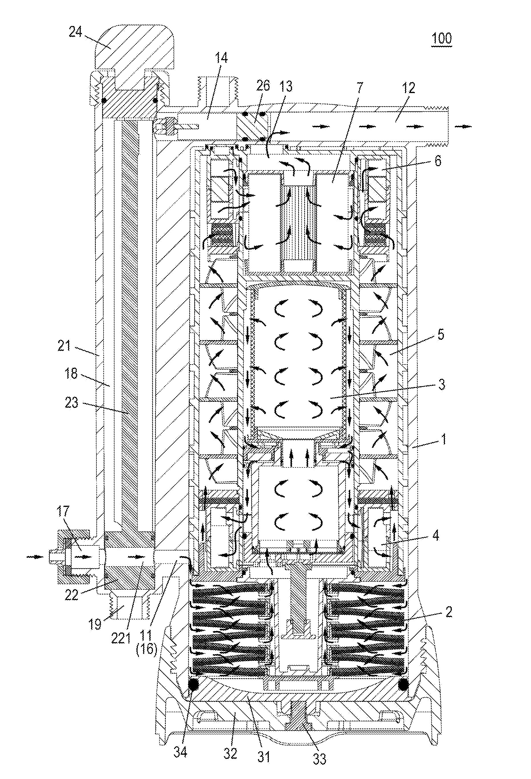 Sealing structure and fluid treatment unit