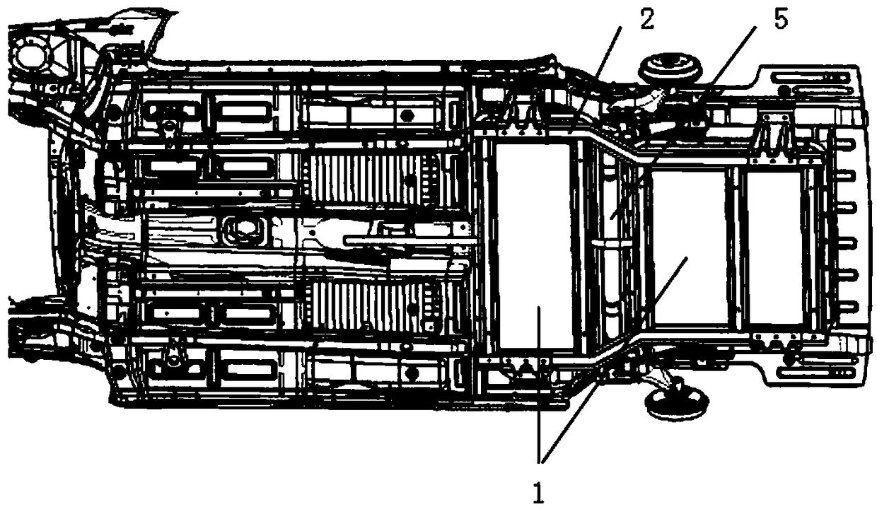 Power battery layout and fixed connection structure