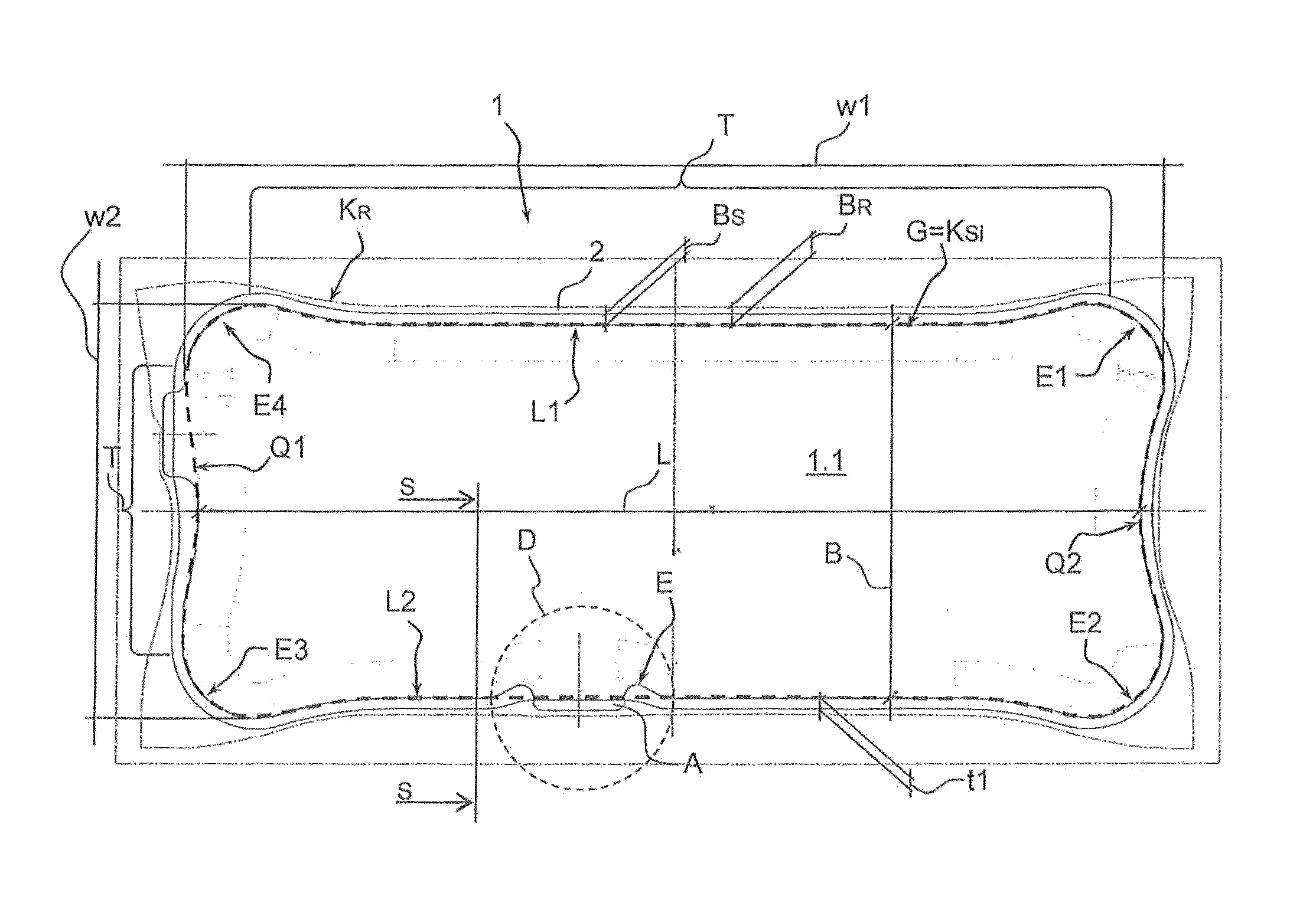 Exhaust gas muffler for internal combustion engines and deep drawing tool therefor