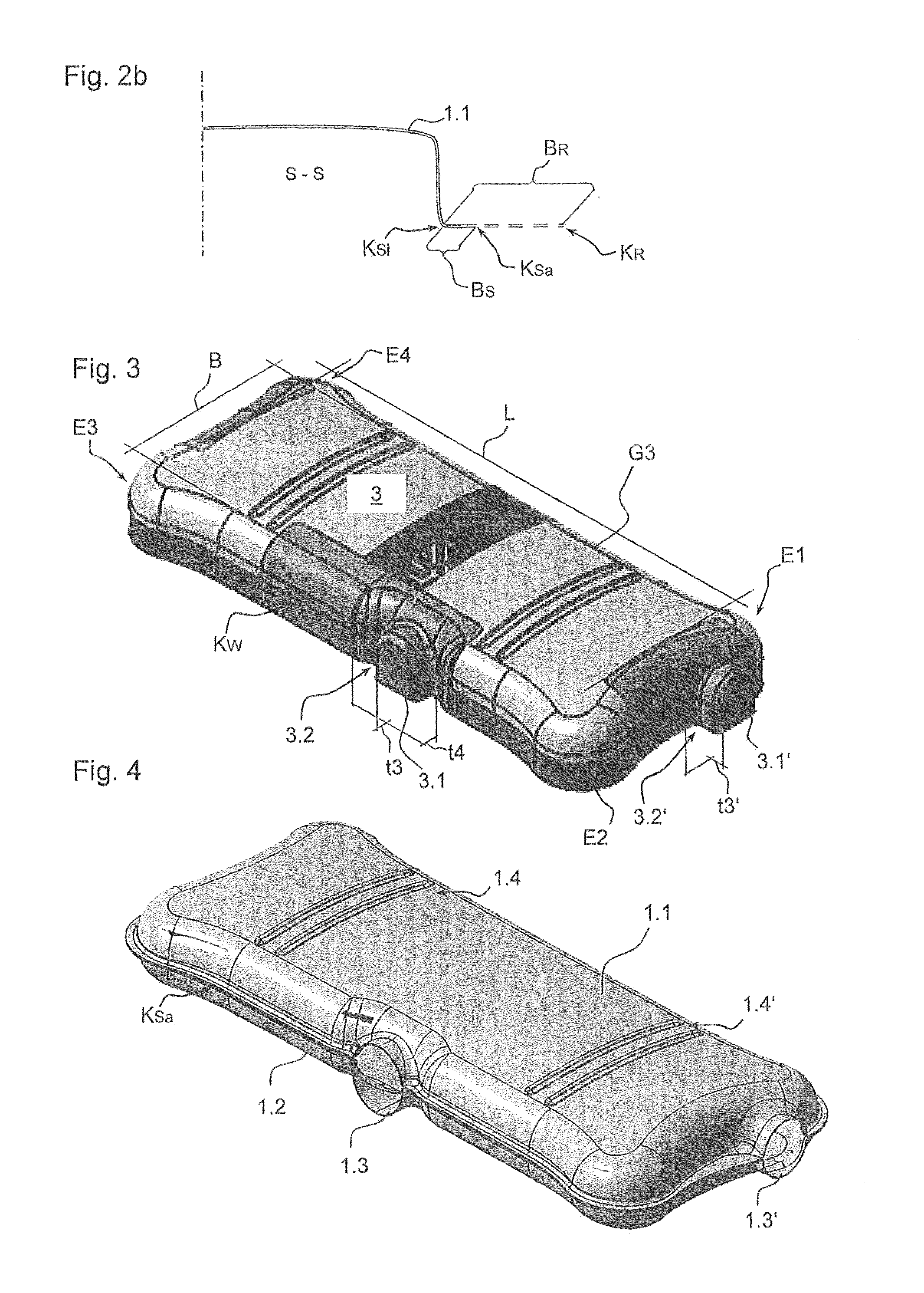 Exhaust gas muffler for internal combustion engines and deep drawing tool therefor