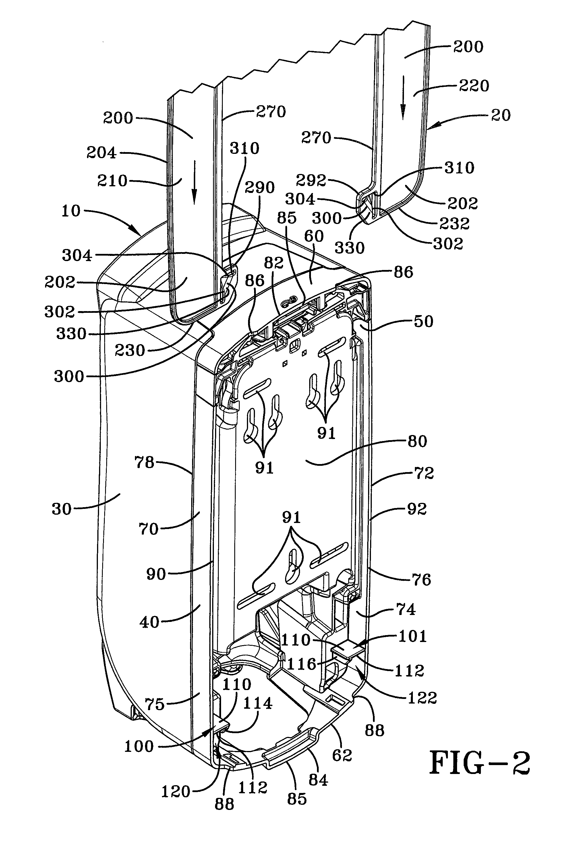 Utility panel for a dispenser