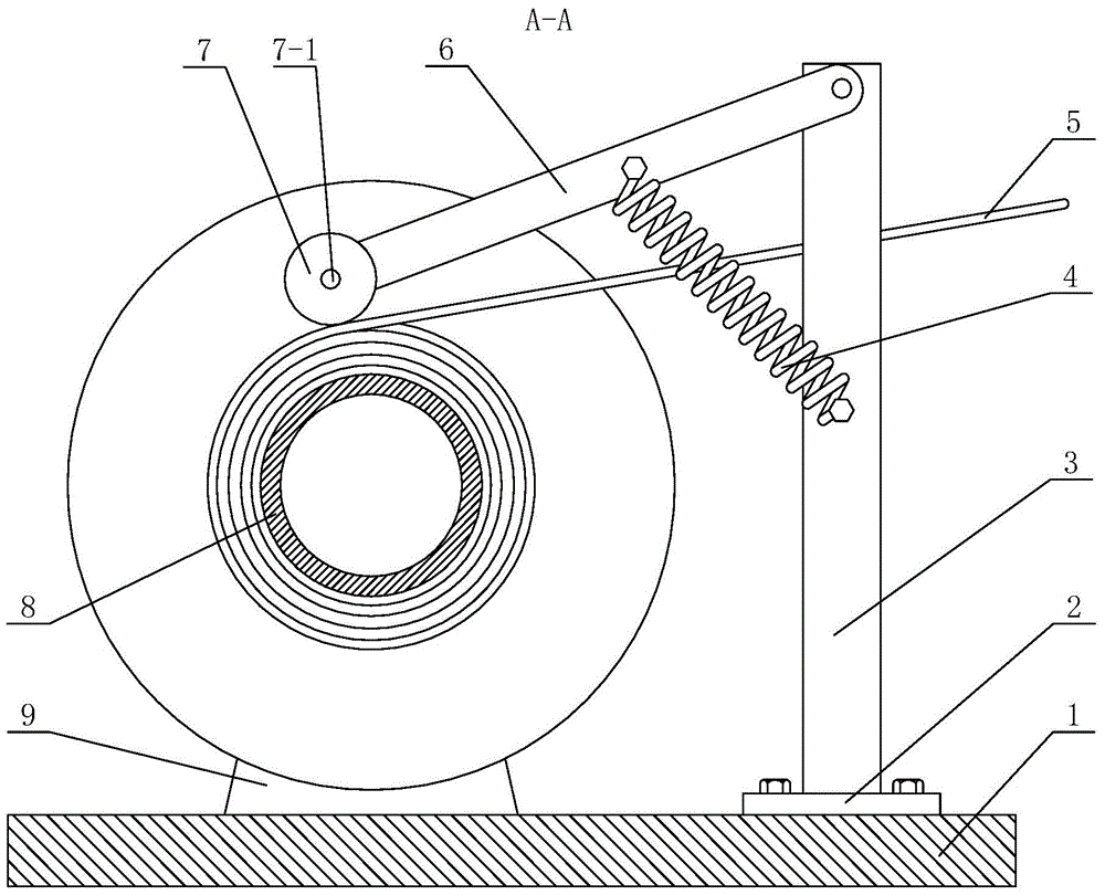 Press roll type rope arranging device for mining hoist