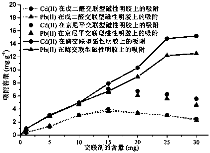 Enzyme-crosslinked chitosan/polyethyleneimine grafted magnetic gelatin material and its preparation method and application