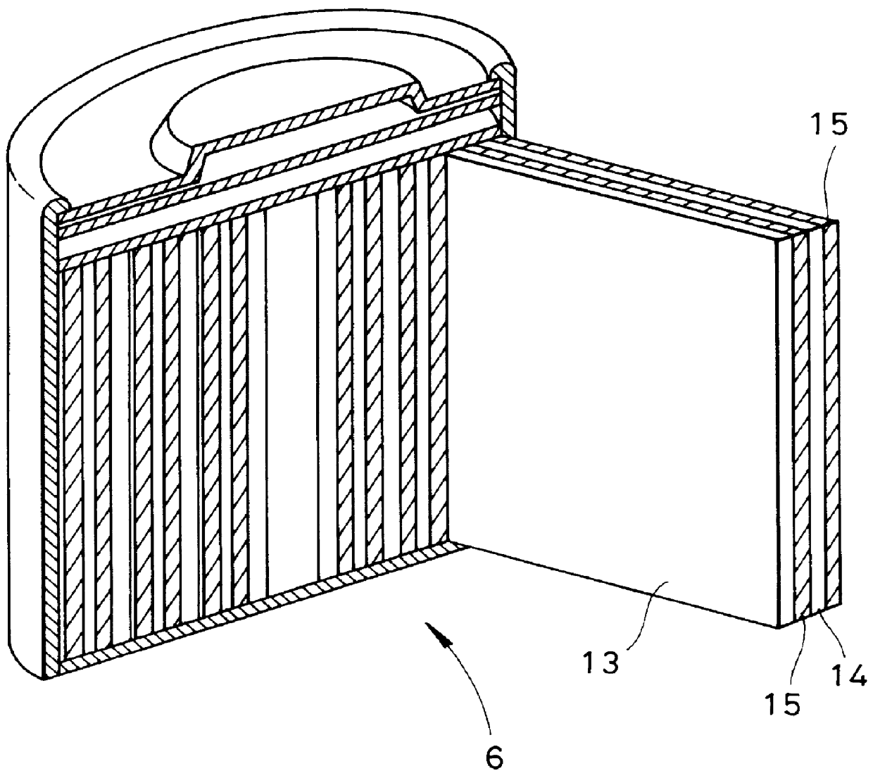 Secondary cell comprising a positive electrode containing polyaniline and 4 diazo compound