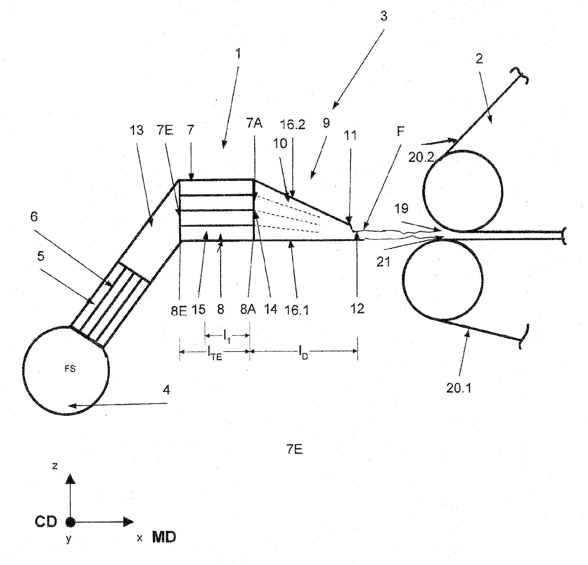 Headbox, sheet forming unit with a headbox and method for operating a sheet forming unit