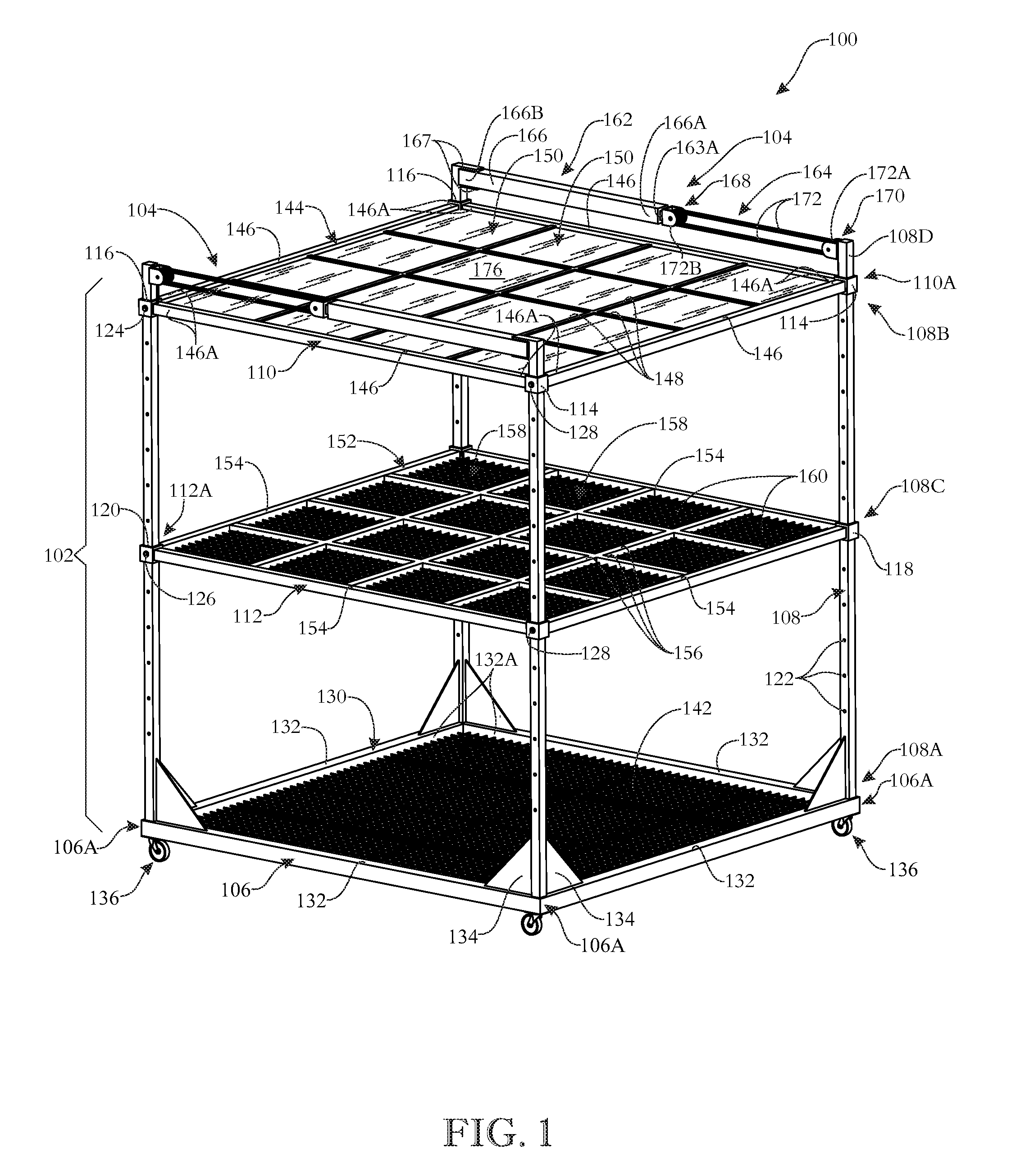 Plant growing heavy weight bearing support assembly