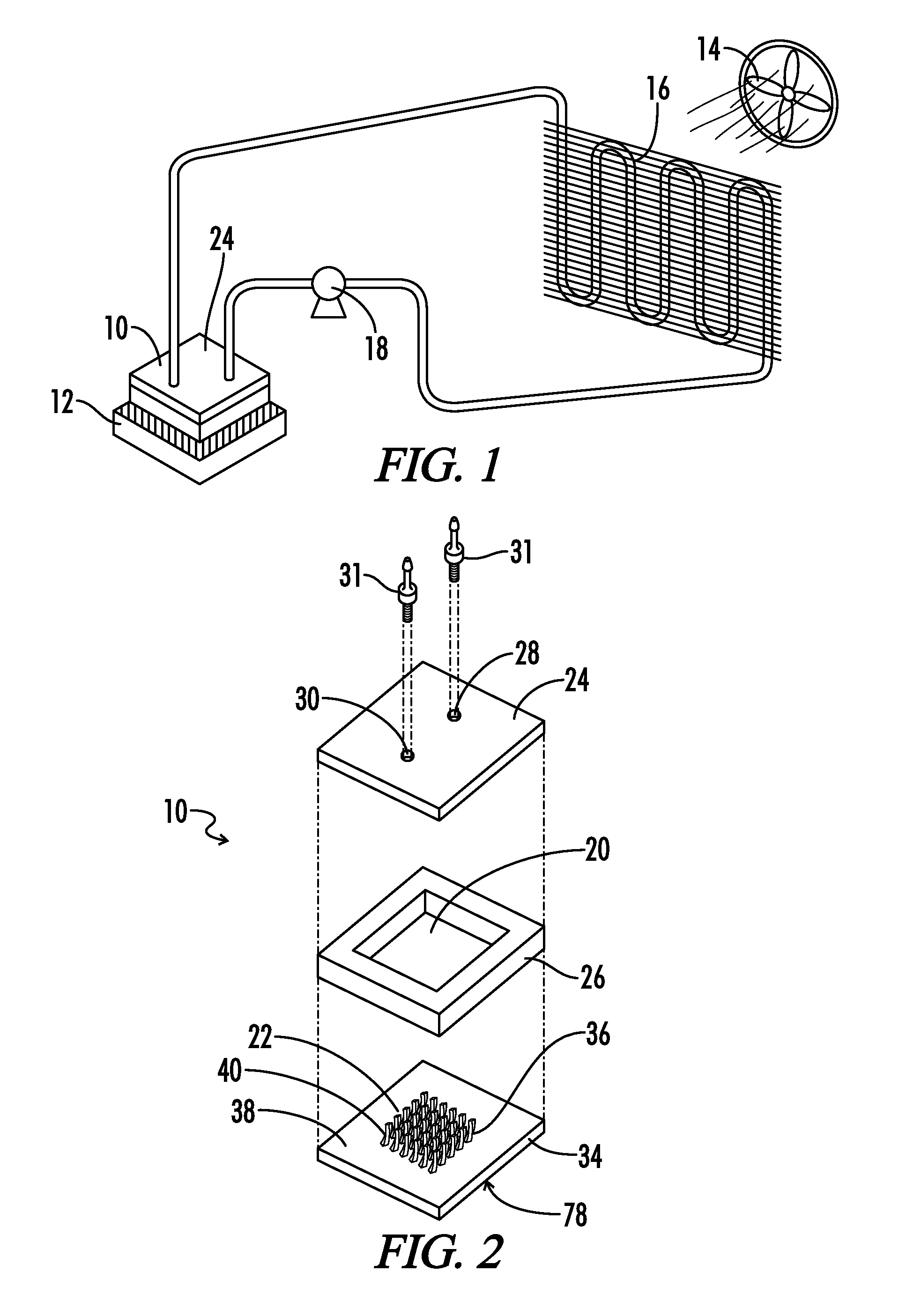 Cold plate with pins