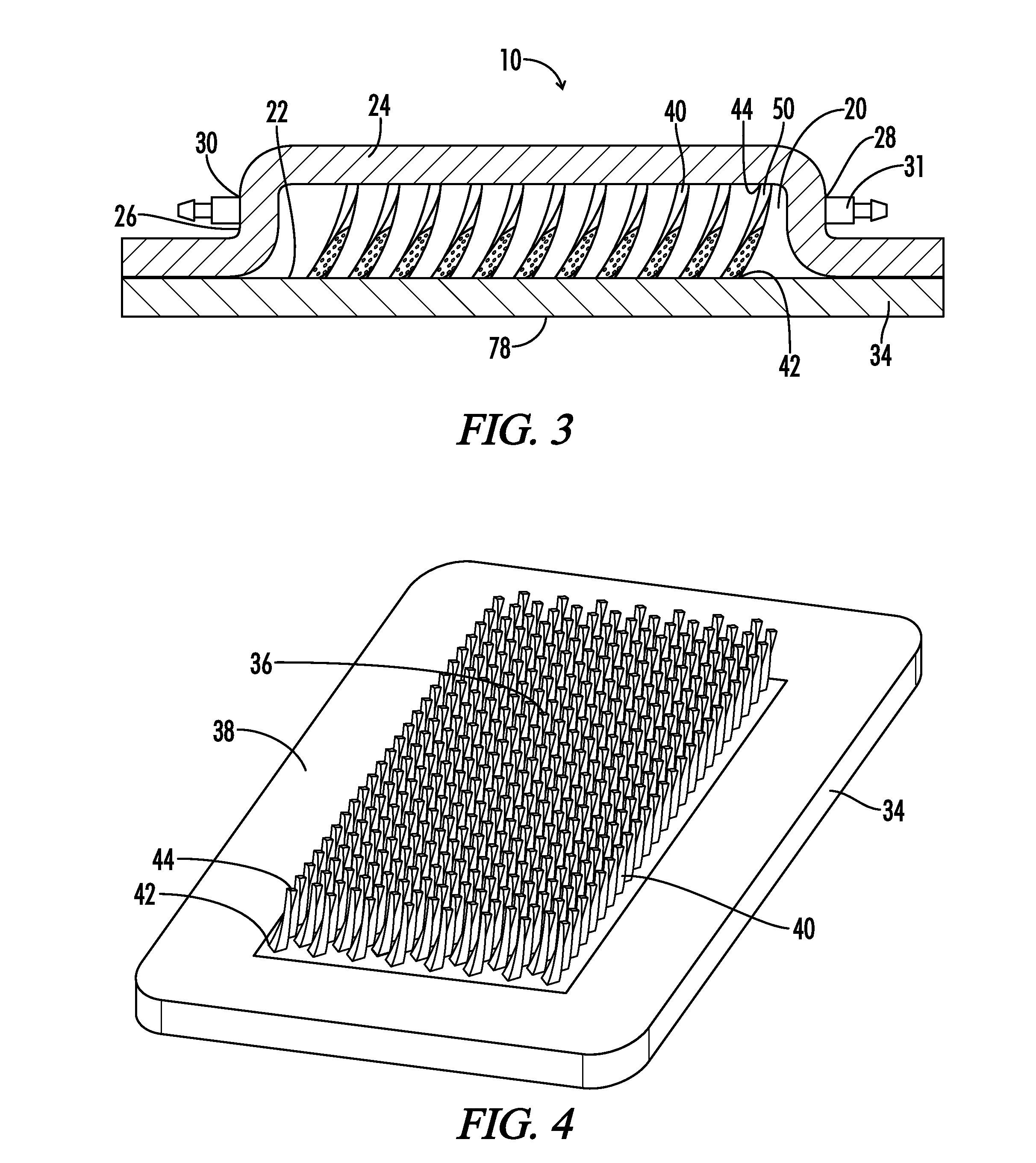 Cold plate with pins