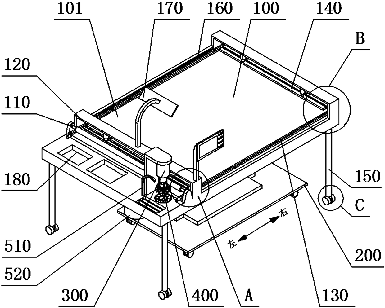 Traditional Chinese painting workbench and using method thereof