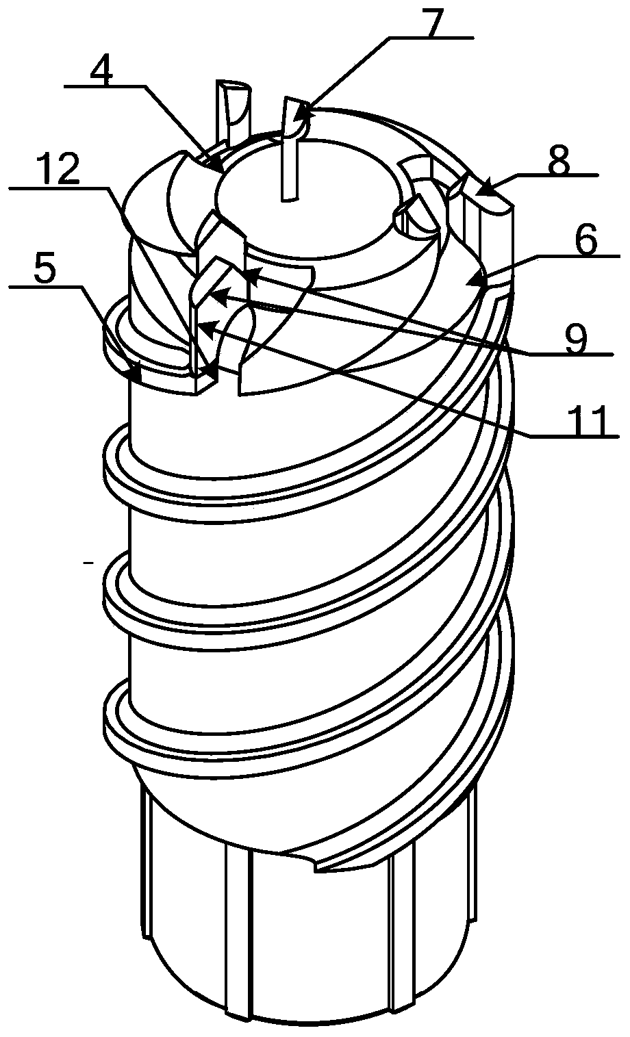 Low-force high-efficiency simulated moon rock drilling core bit