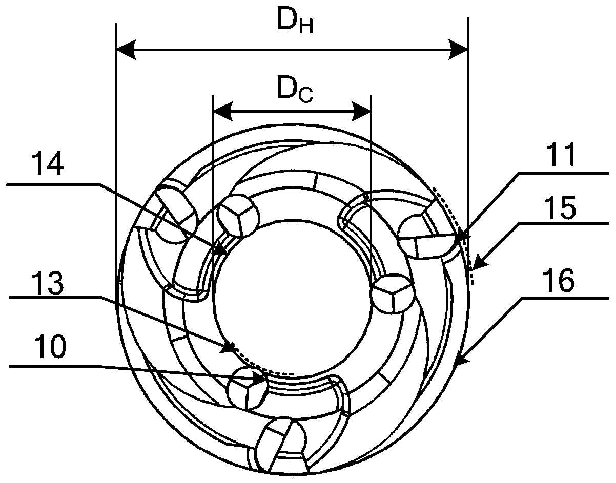 Low-force high-efficiency simulated moon rock drilling core bit