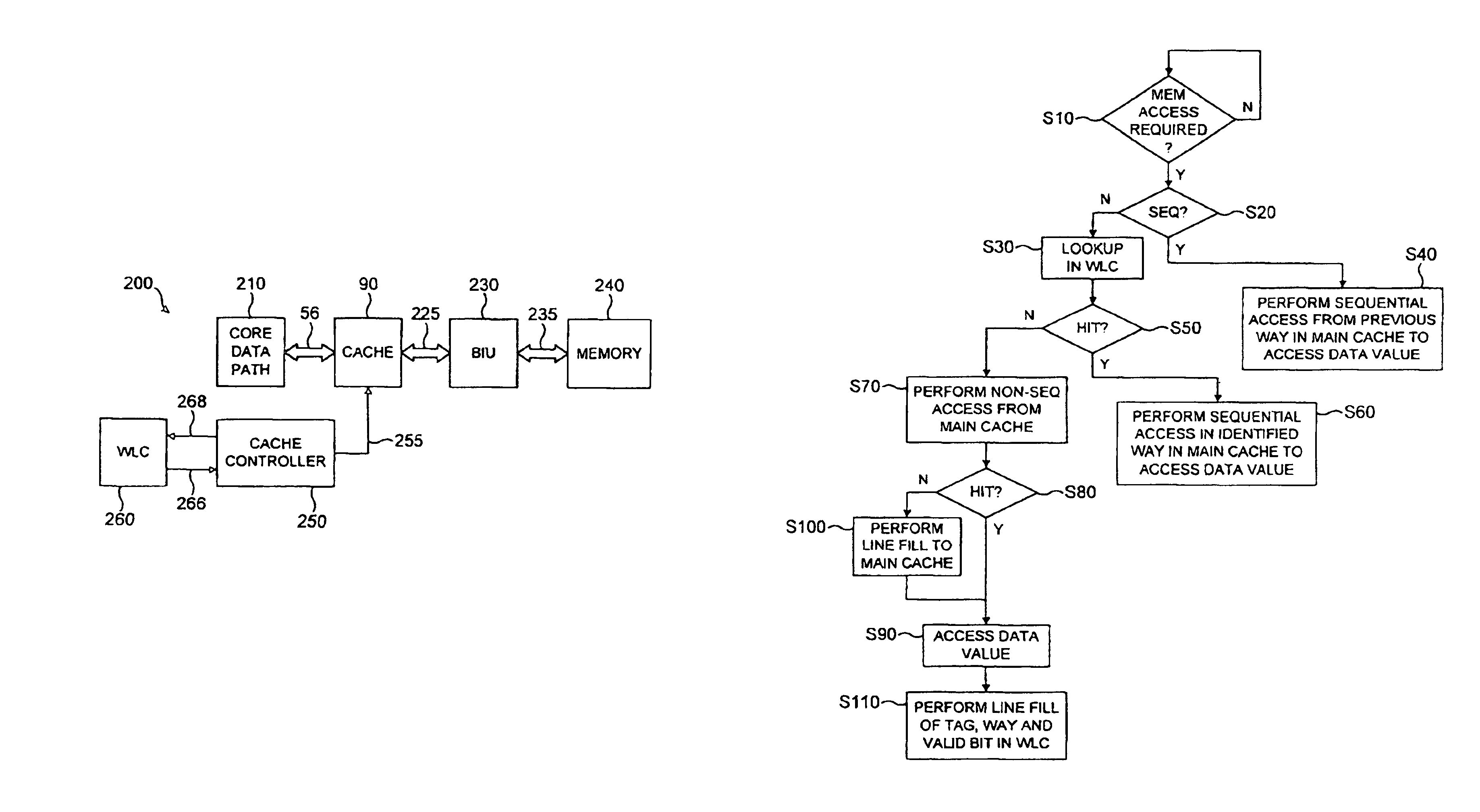 Accessing data values in a cache